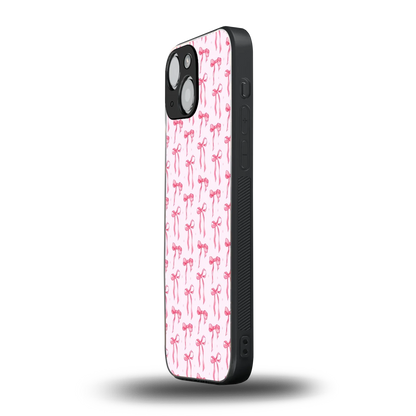 Bow Pink iphone 13 mini mobile cover | shockproof glass phone case