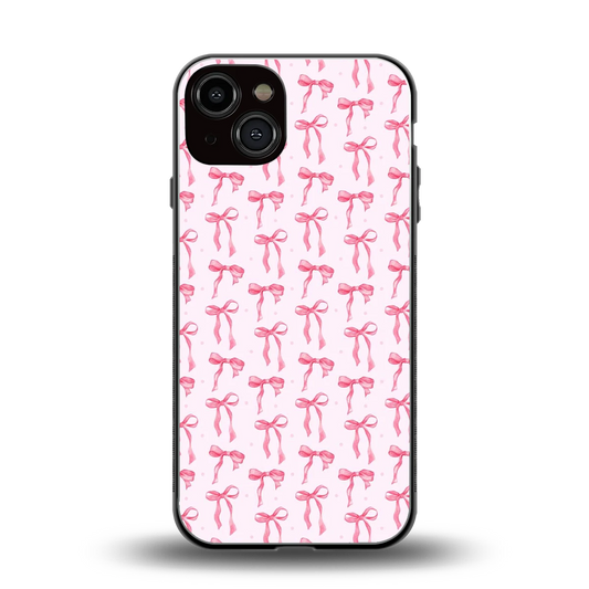Bow Pink back phone cover | glass case for iphone 14