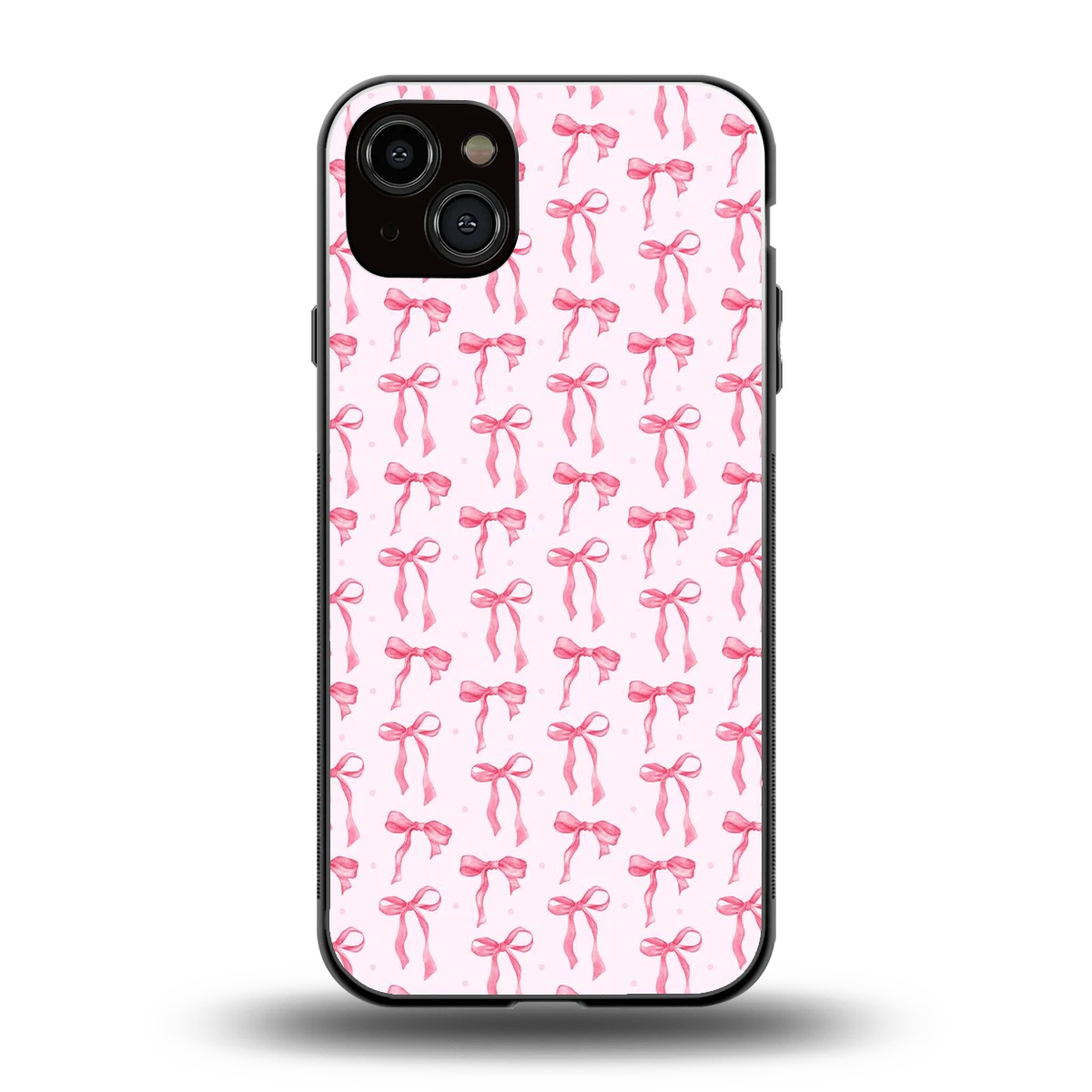 Bow Pink back phone cover | glass case for iphone 14 plus