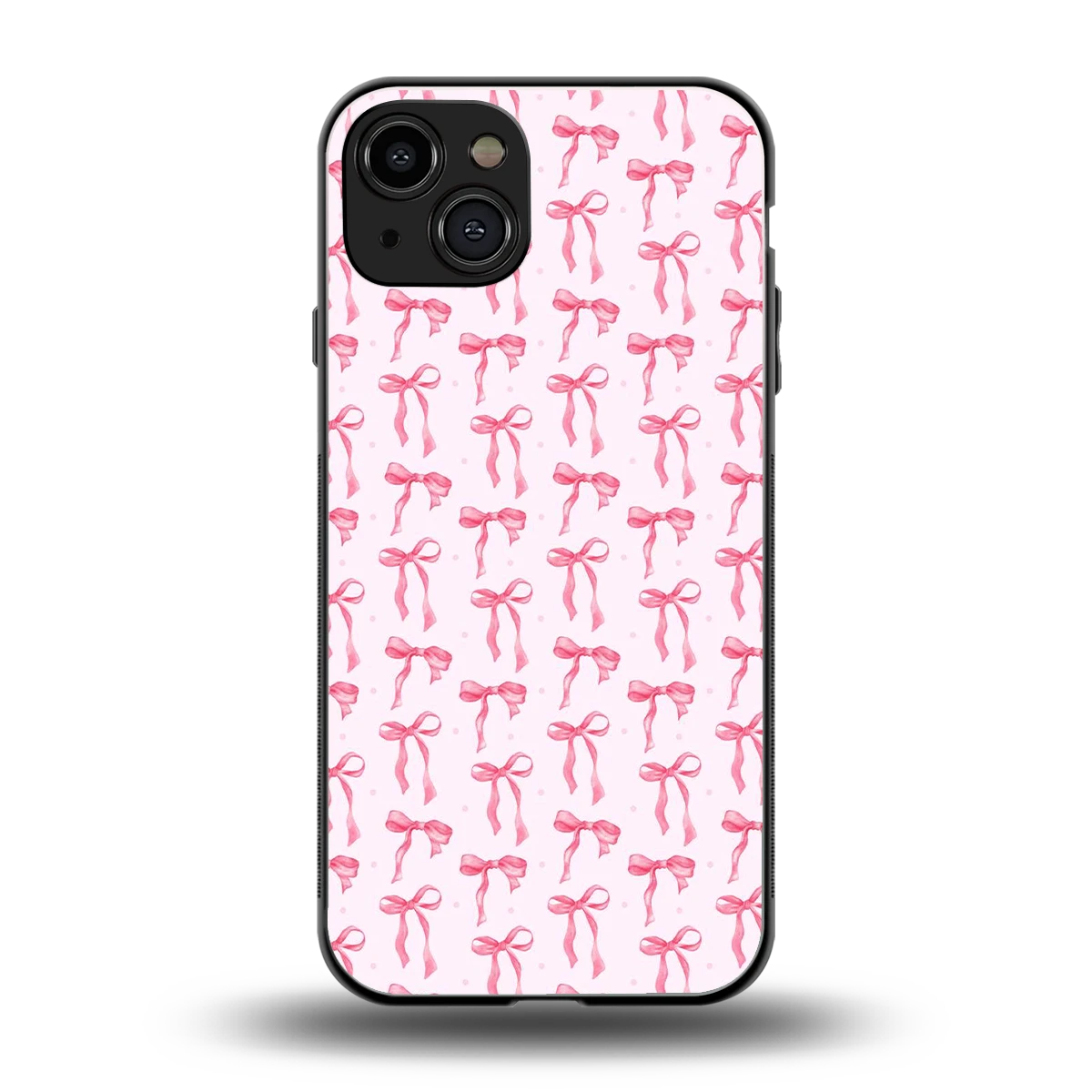 Bow Pink back phone cover | glass case for iphone 15