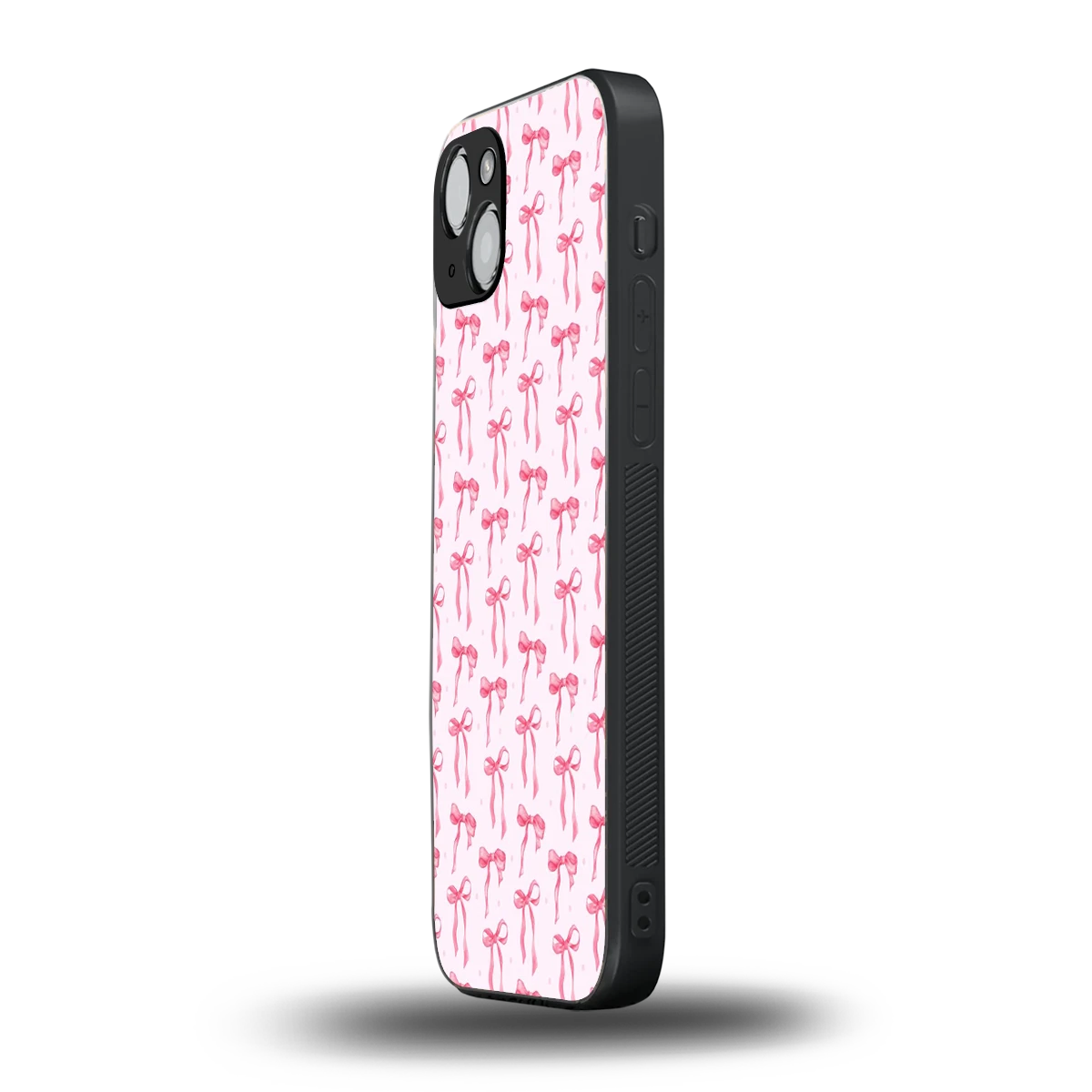 Bow Pink iphone 15 mobile cover | shockproof glass phone case