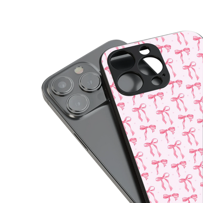 Bow Pink Phone Case for Iphone 16 | Glass Case