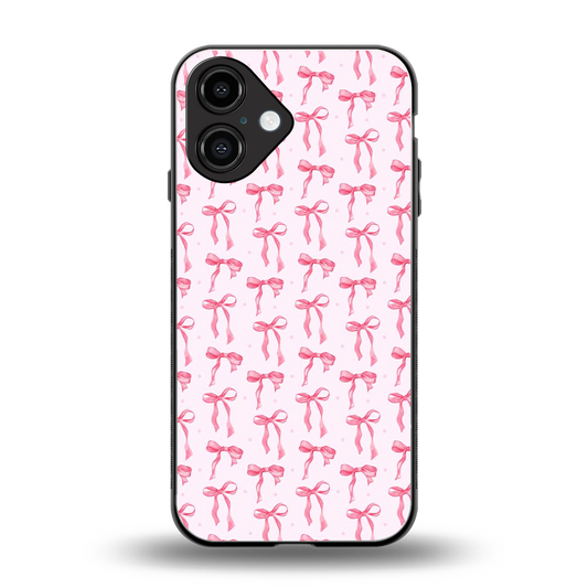 Bow Pink Phone Case for Iphone 16 | Glass Case