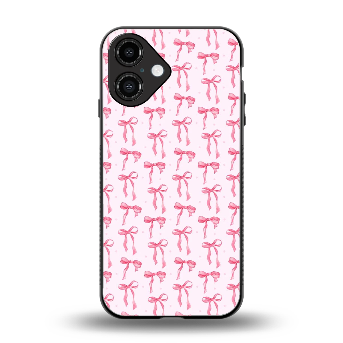 Bow Pink back phone cover | glass case for iphone 16