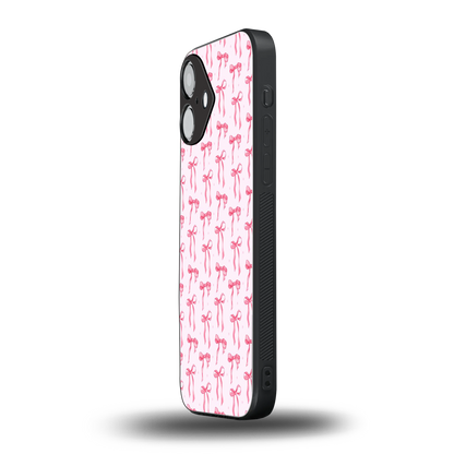 Bow Pink Phone Case for Iphone 16 | Glass Case