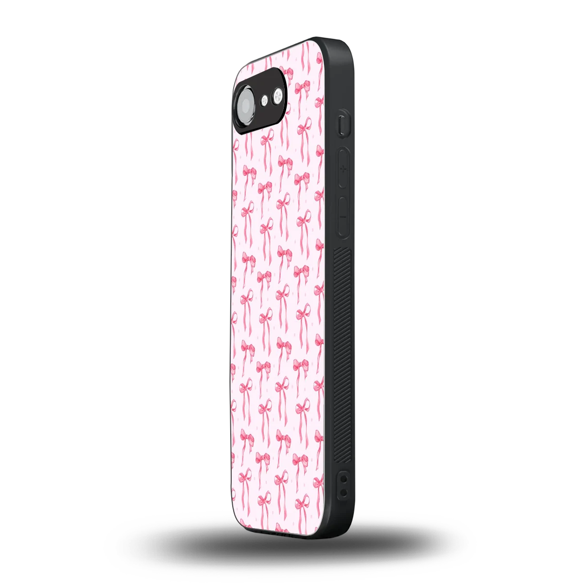 Bow Pink iphone 16e mobile cover | shockproof glass phone case