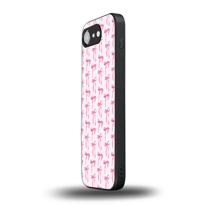 Bow Pink iphone 16e mobile cover | shockproof glass phone case