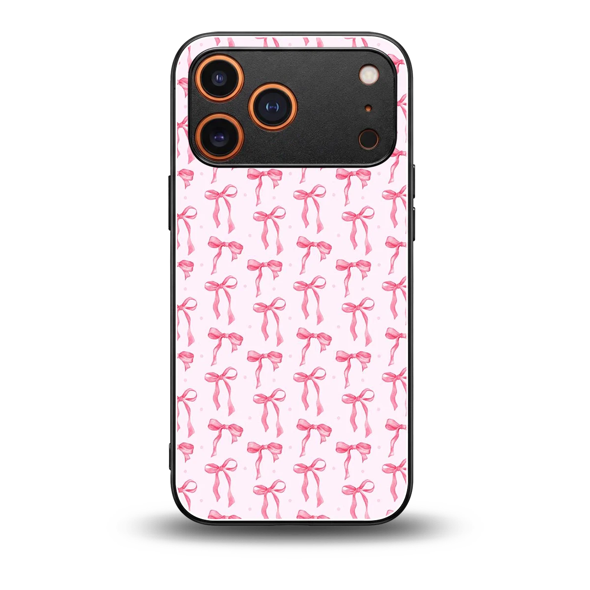 Bow Pink back phone cover | glass case for iphone 17 pro