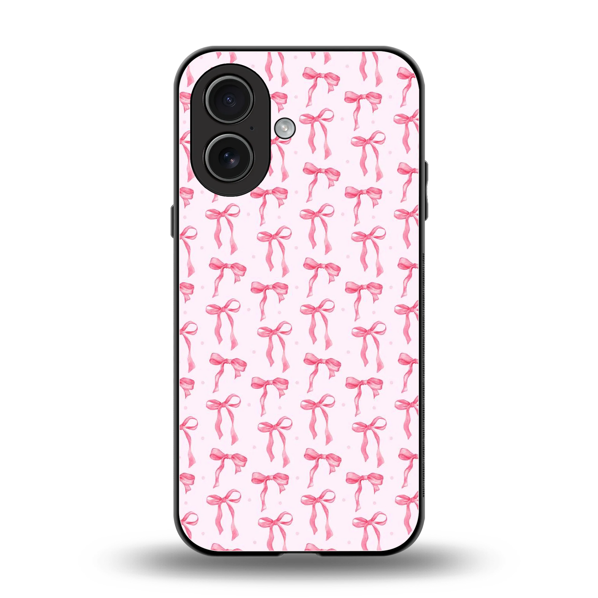 Bow Pink back phone cover | glass case for iphone 17