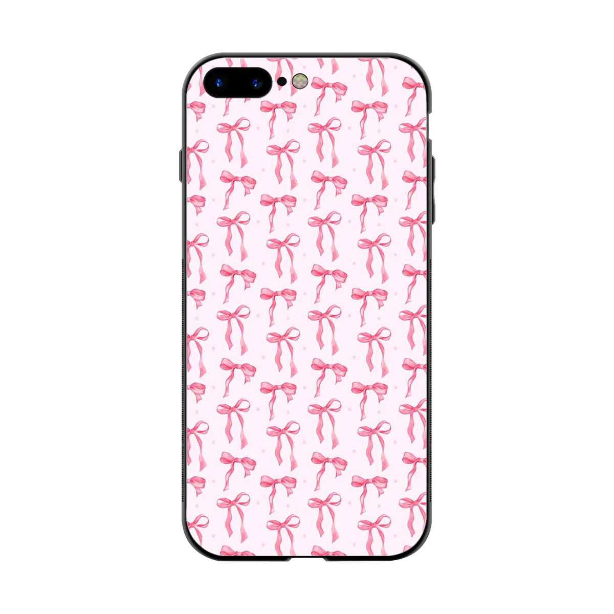 Bow Pink back phone cover | glass case for iphone 8 plus