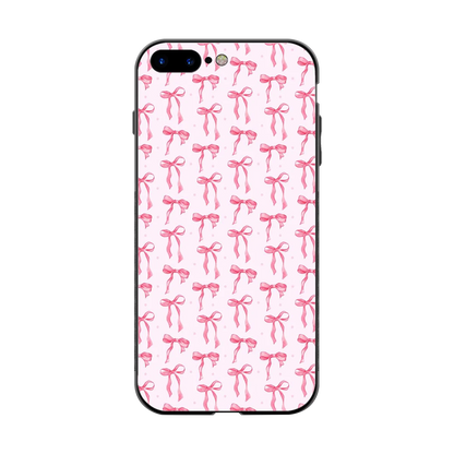 Bow Pink back phone cover | glass case for iphone 8 plus