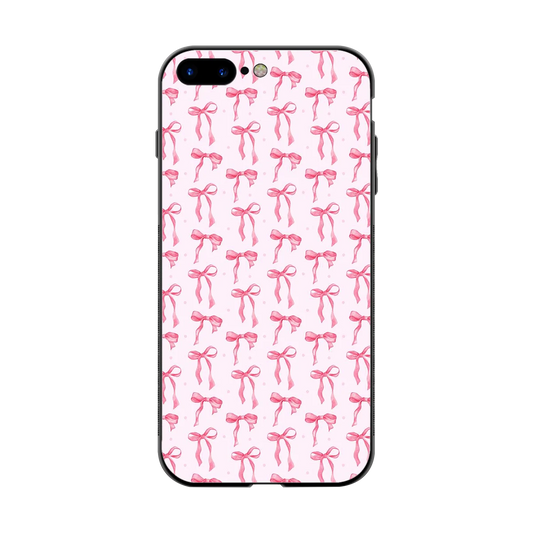 Bow Pink back phone cover | glass case for iphone 8 plus