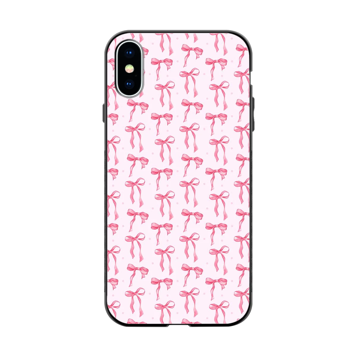Bow Pink back phone cover | glass case for iphone x