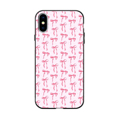 Bow Pink back phone cover | glass case for iphone x
