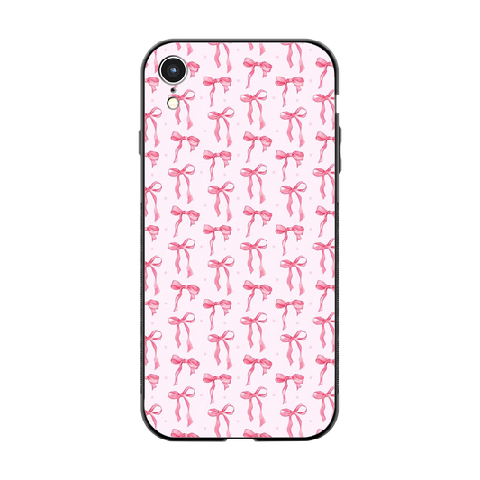 Bow Pink back phone cover | glass case for iphone xr