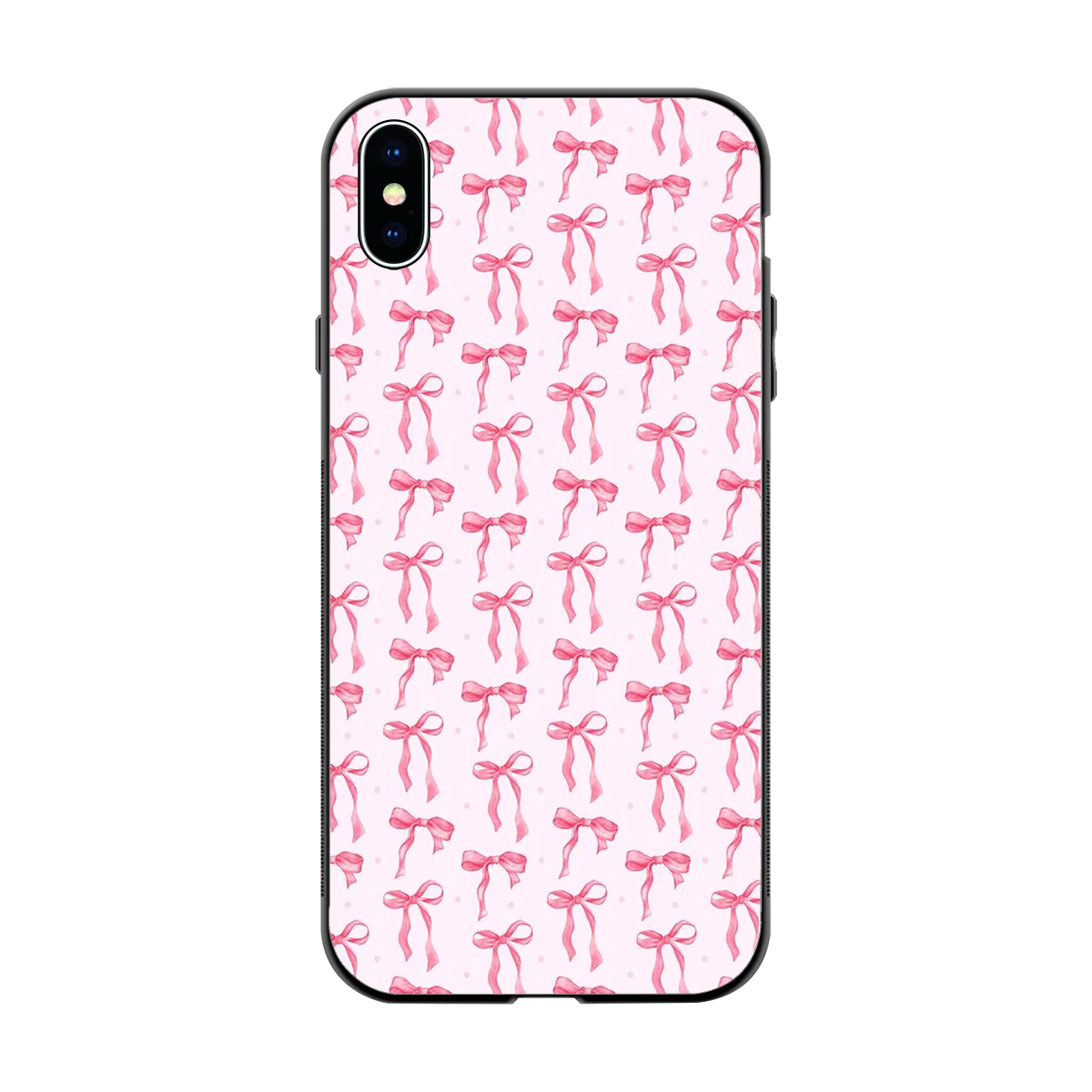 Bow Pink back phone cover | glass case for iphone xs max