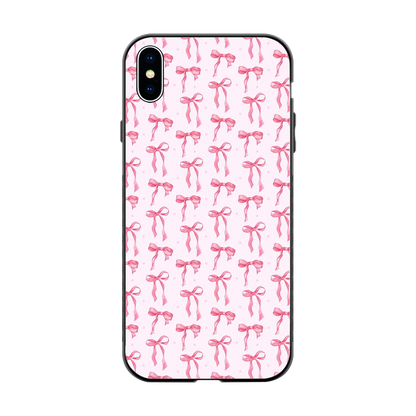 Bow Pink back phone cover | glass case for iphone xs max