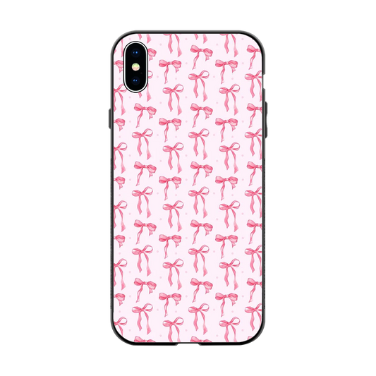 Bow Pink back phone cover | glass case for iphone xs max