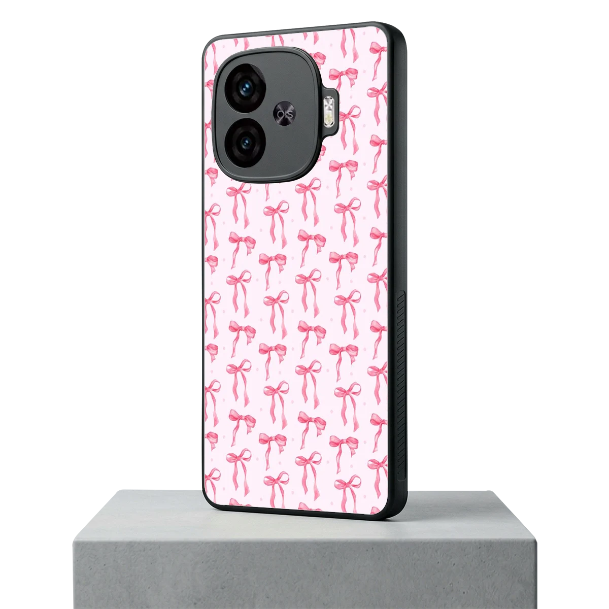 Bow Pink iqoo neo 10r 5g mobile cover | shockproof glass phone case