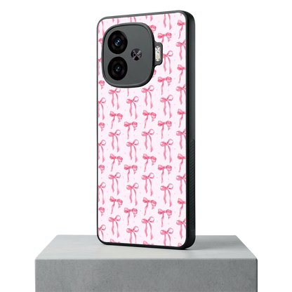 Bow Pink iqoo neo 10r 5g mobile cover | shockproof glass phone case