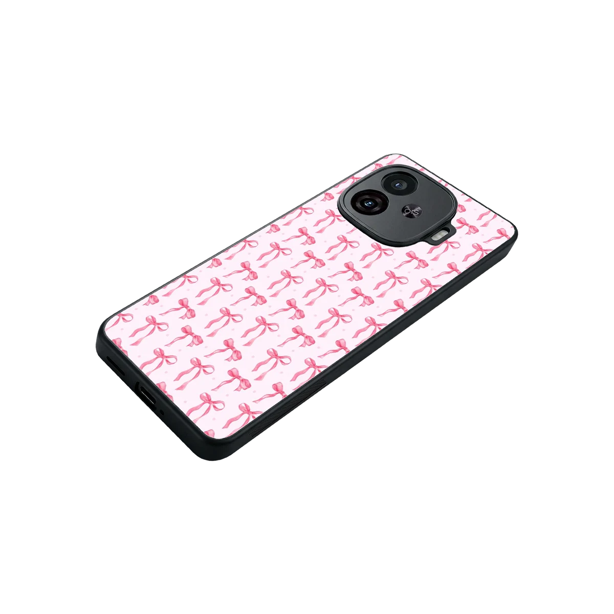 Bow Pink stylish phone case for iqoo neo 10r 5g | glossy glass and slim fit