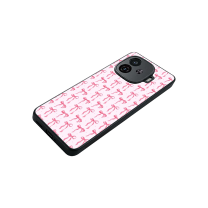 Bow Pink stylish phone case for iqoo neo 10r 5g | glossy glass and slim fit