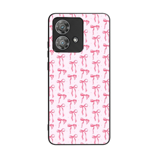Bow Pink back phone cover | glass case for motorola edge 40 neo 5g