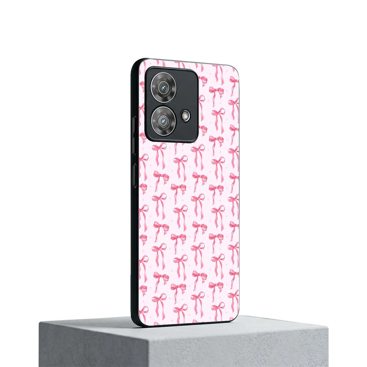 Bow Pink motorola edge 40 neo 5g mobile cover | shockproof glass phone case