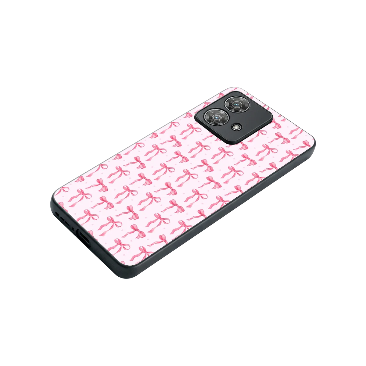 Bow Pink stylish phone case for motorola edge 40 neo 5g | glossy glass and slim fit