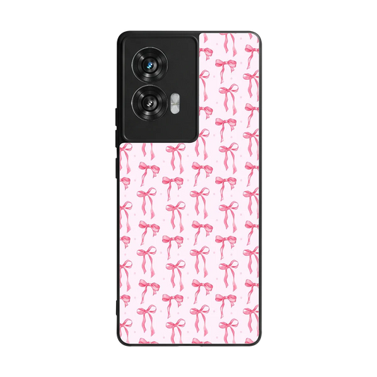 Bow Pink back phone cover | glass case for motorola edge 50 fusion