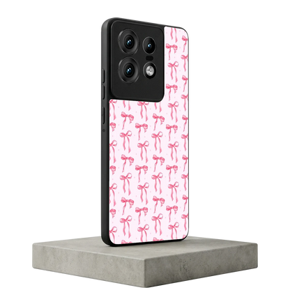 Bow Pink motorola edge 50 pro mobile cover | shockproof glass phone case