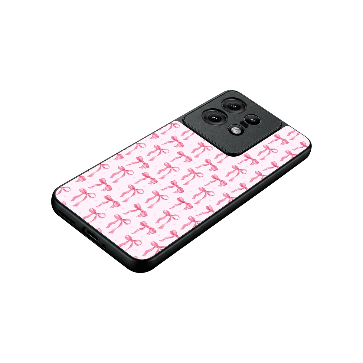 Bow Pink stylish phone case for motorola edge 50 pro | glossy glass and slim fit