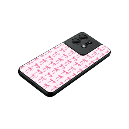 Bow Pink stylish phone case for motorola edge 50 pro | glossy glass and slim fit
