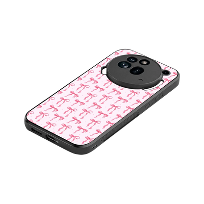 Bow Pink stylish phone case for nothing phone 3a pro | glossy glass and slim fit