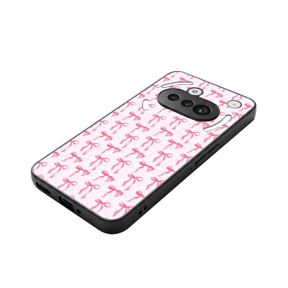 Bow Pink stylish phone case for nothing phone 3a | glossy glass and slim fit