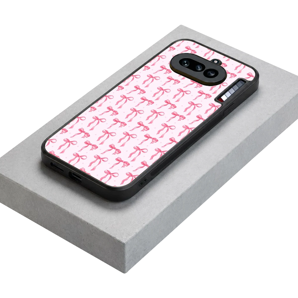 Bow Pink stylish phone case for nothing phone 4a | glossy glass and slim fit