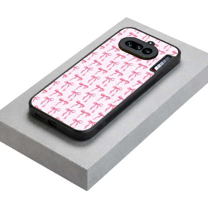 Bow Pink stylish phone case for nothing phone 4a | glossy glass and slim fit