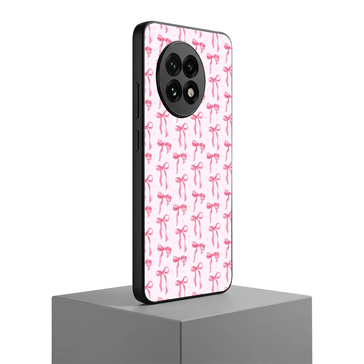 Bow Pink oneplus 13r mobile cover | shockproof glass phone case