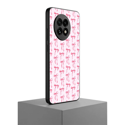 Bow Pink oneplus 13r mobile cover | shockproof glass phone case