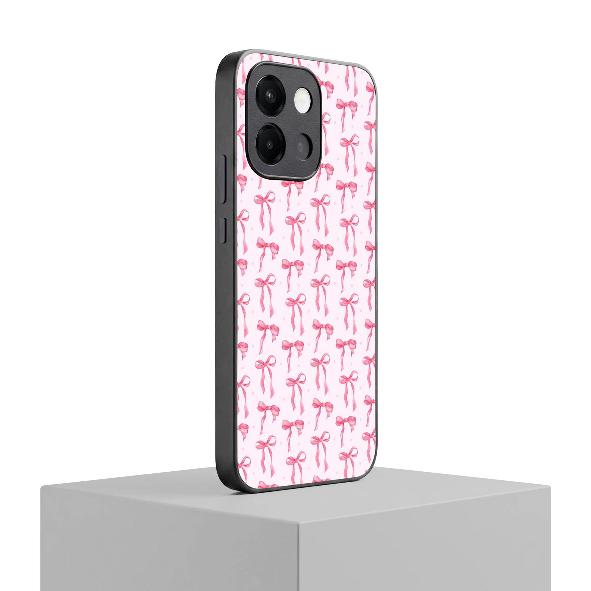 Bow Pink oneplus 13s mobile cover | shockproof glass phone case
