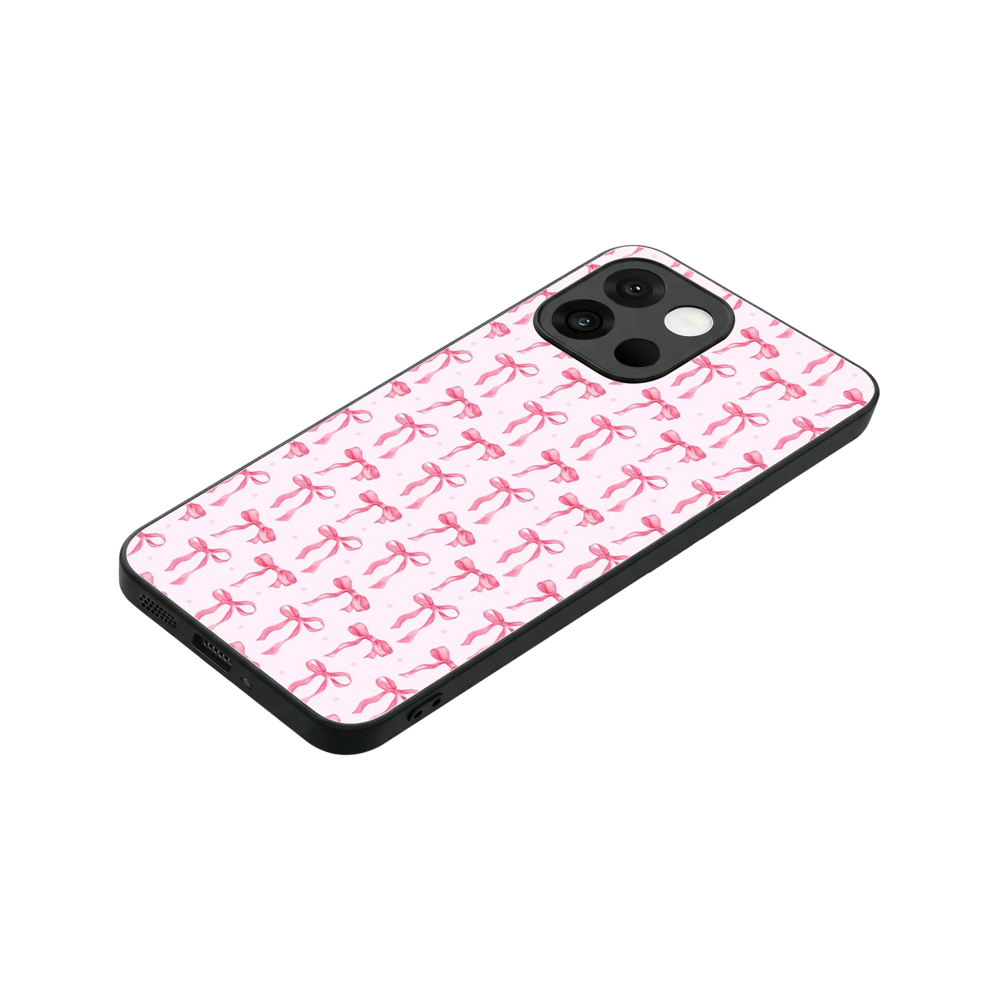 Bow Pink stylish phone case for oneplus 13s | glossy glass and slim fit