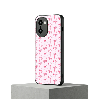 Bow Pink oneplus 15r mobile cover | shockproof glass phone case