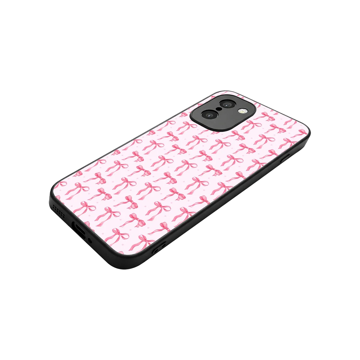 Bow Pink stylish phone case for oneplus 15r | glossy glass and slim fit