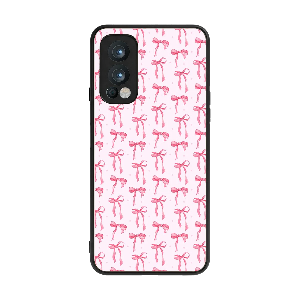 Bow Pink back phone cover | glass case for oneplus nord 2