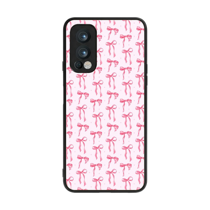 Bow Pink back phone cover | glass case for oneplus nord 2