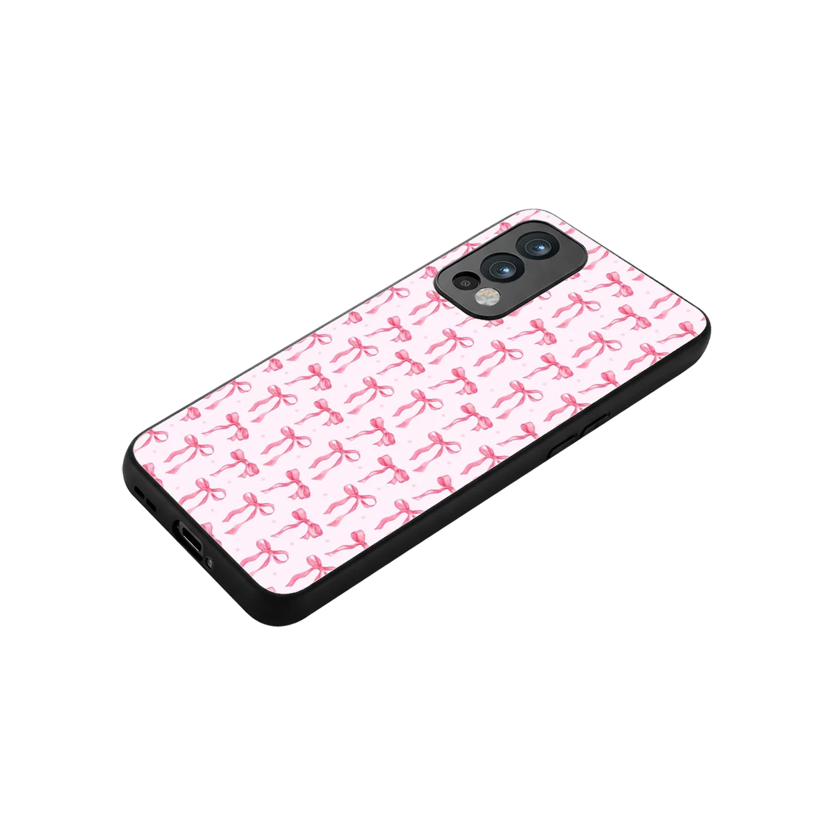 Bow Pink stylish phone case for oneplus nord 2 | glossy glass and slim fit