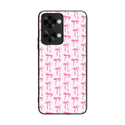 Bow Pink back phone cover | glass case for oneplus nord 2t