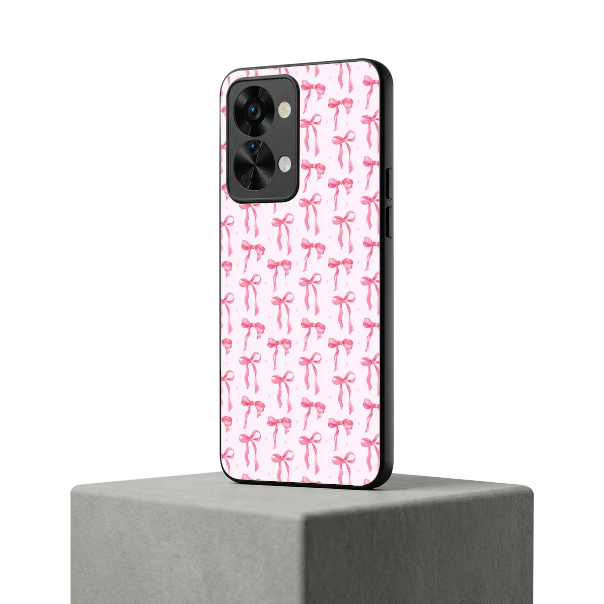 Bow Pink oneplus nord 2t mobile cover | shockproof glass phone case