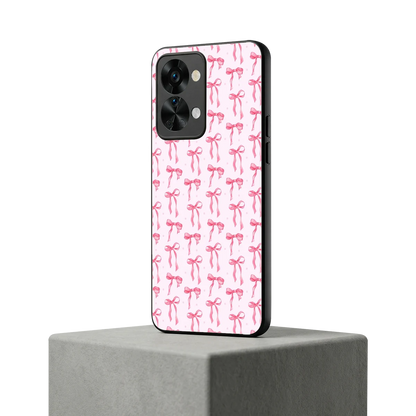 Bow Pink oneplus nord 2t mobile cover | shockproof glass phone case