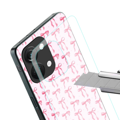 Bow Pink stylish phone case for oneplus nord 3 | glossy glass and slim fit